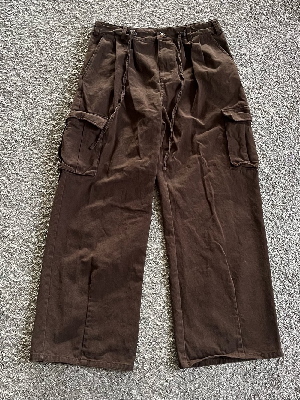 Le Lis Brown Wide Leg Cargo Pants Baggy Slouchy Gorpcore Utility Streetwear Y2K